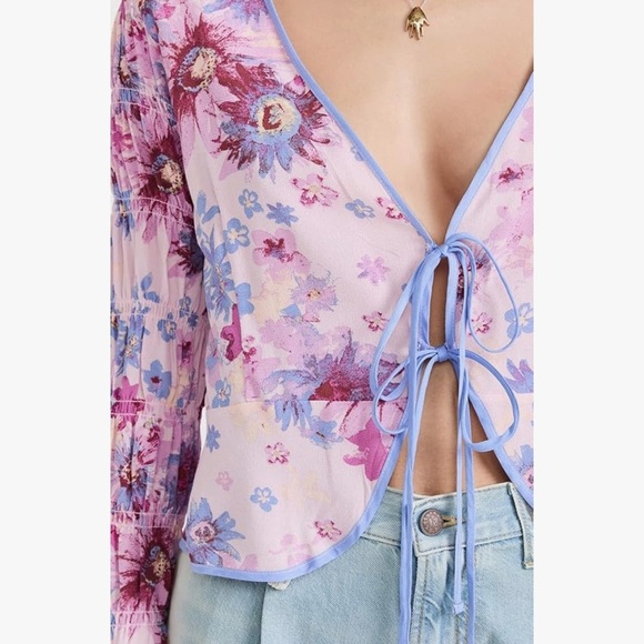 Free People Venice Printed Top , Rose Combo - Picture 5 of 11